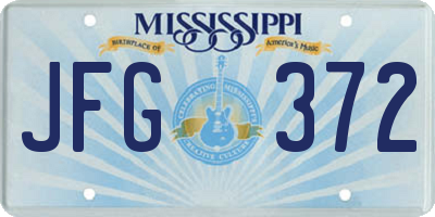 MS license plate JFG372
