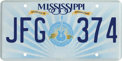 MS license plate JFG374