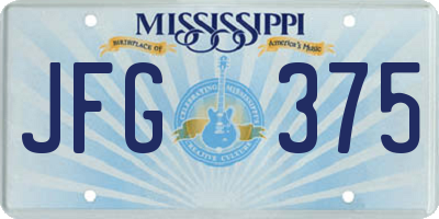MS license plate JFG375
