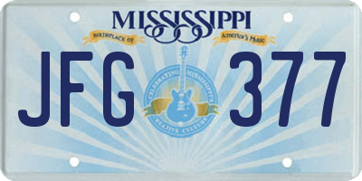 MS license plate JFG377