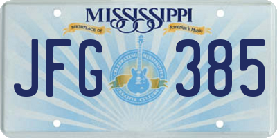MS license plate JFG385