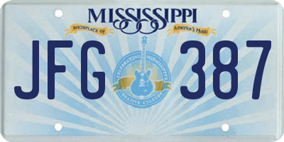 MS license plate JFG387