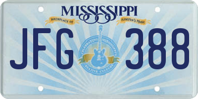 MS license plate JFG388