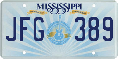 MS license plate JFG389