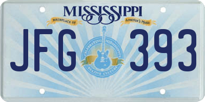MS license plate JFG393