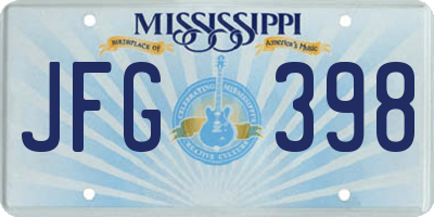 MS license plate JFG398