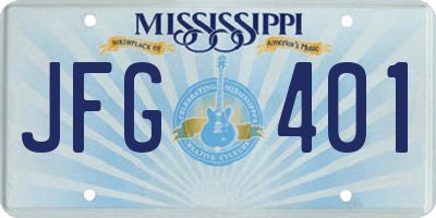 MS license plate JFG401