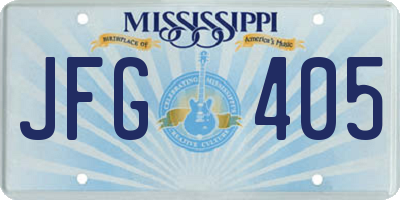 MS license plate JFG405