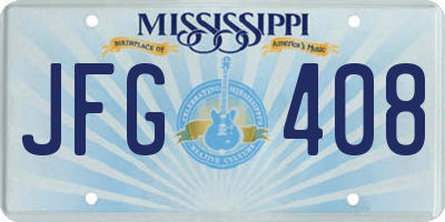MS license plate JFG408
