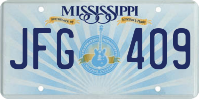MS license plate JFG409