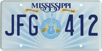 MS license plate JFG412