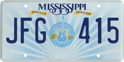 MS license plate JFG415