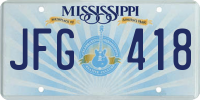 MS license plate JFG418