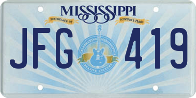 MS license plate JFG419