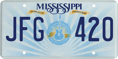 MS license plate JFG420
