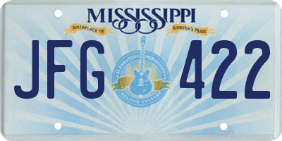 MS license plate JFG422