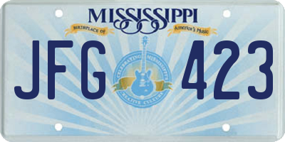 MS license plate JFG423