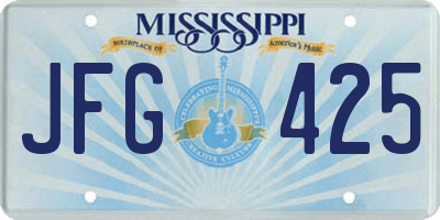 MS license plate JFG425