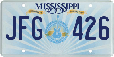 MS license plate JFG426