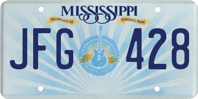 MS license plate JFG428