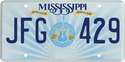 MS license plate JFG429