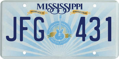 MS license plate JFG431