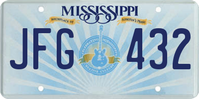 MS license plate JFG432