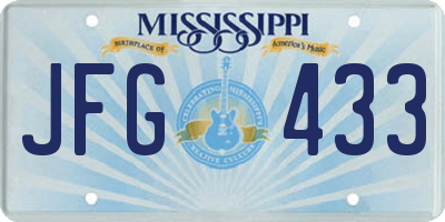 MS license plate JFG433