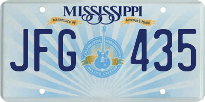 MS license plate JFG435