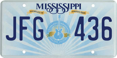 MS license plate JFG436