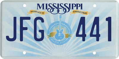 MS license plate JFG441
