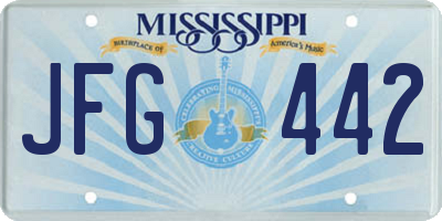 MS license plate JFG442