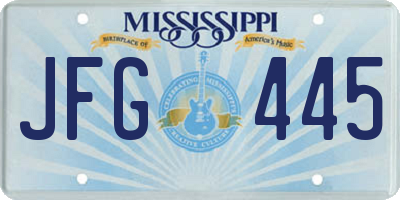 MS license plate JFG445