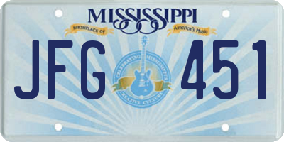 MS license plate JFG451