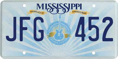MS license plate JFG452