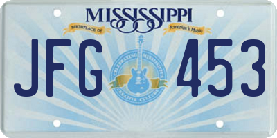 MS license plate JFG453