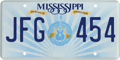 MS license plate JFG454