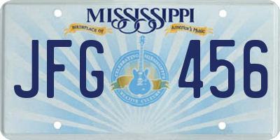 MS license plate JFG456