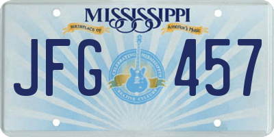 MS license plate JFG457