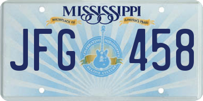 MS license plate JFG458
