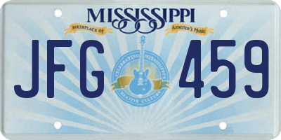 MS license plate JFG459