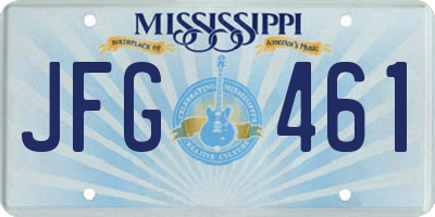 MS license plate JFG461
