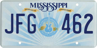 MS license plate JFG462