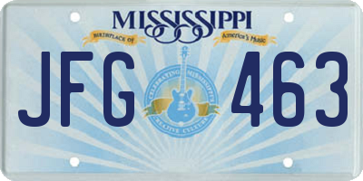 MS license plate JFG463