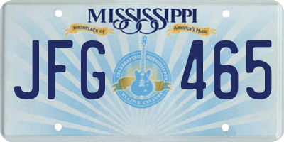 MS license plate JFG465