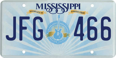 MS license plate JFG466