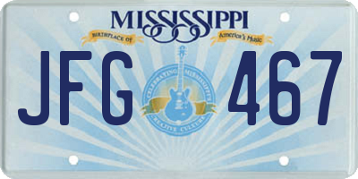 MS license plate JFG467