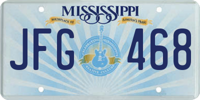 MS license plate JFG468