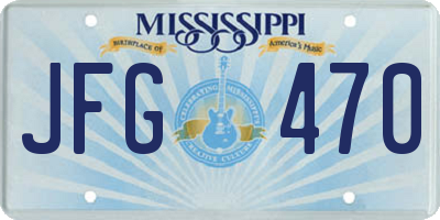 MS license plate JFG470