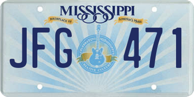 MS license plate JFG471